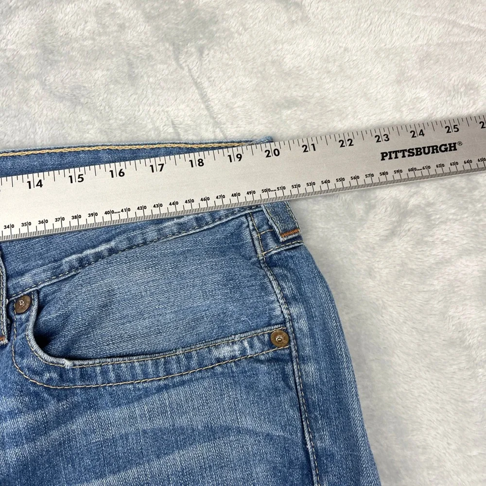 True Religion Straight Leg Jeans Mens 40x32 Blue Medium Wash Distressed Y2K